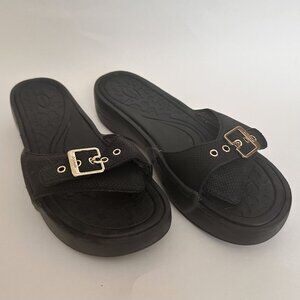 EUC Dr. Scholl's Shoes Womens Rock On Slip On Buckle Slide Sandals Shoes